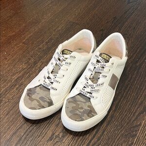 Vintage White & Camo Sneakers